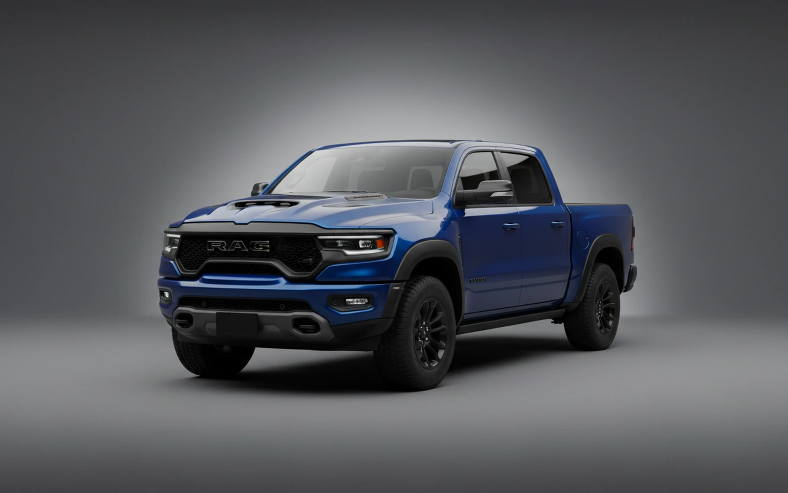 Dodge Ram TRX Blue 2021 for rent in Miami — exterior front view