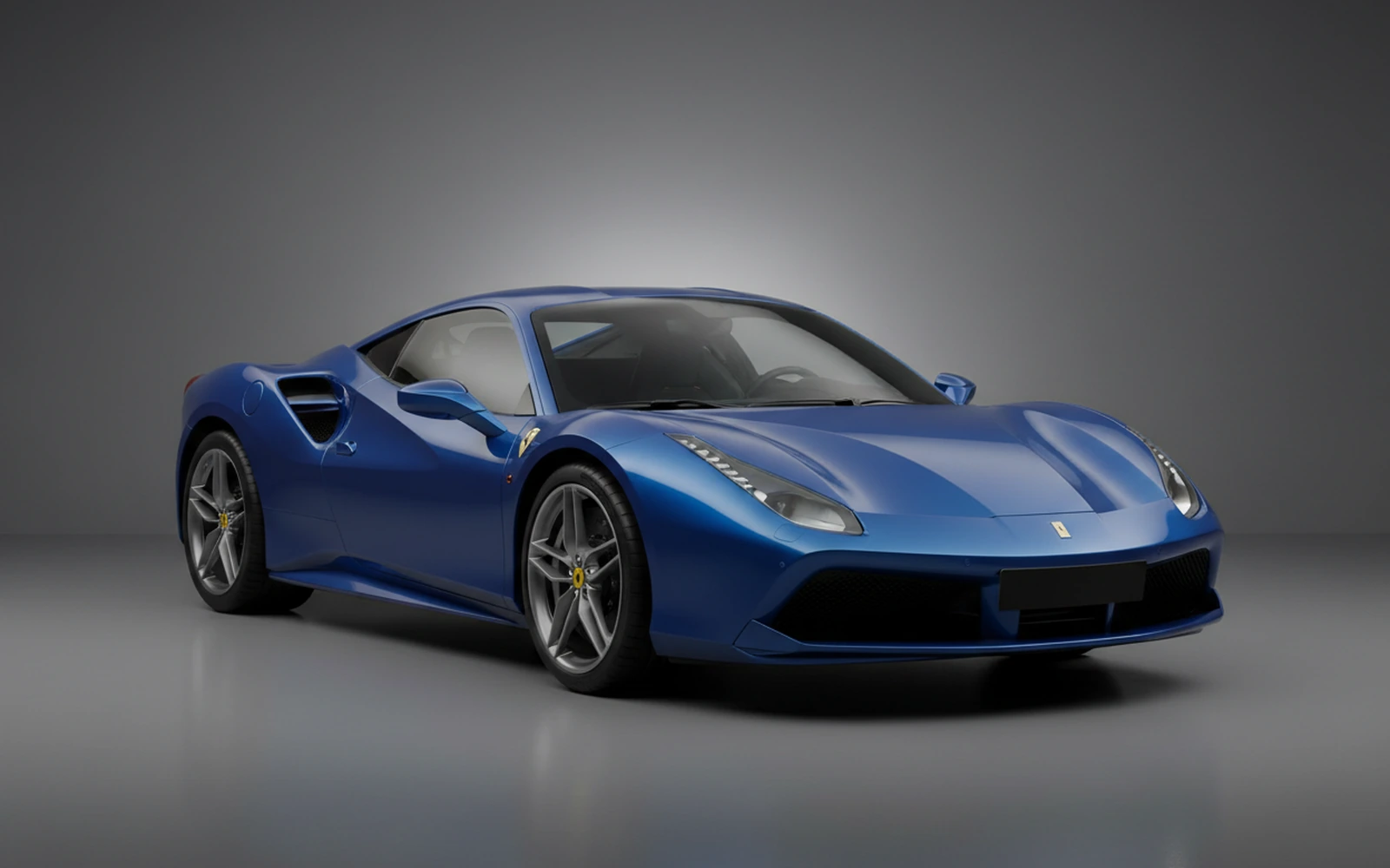 Ferrari 488 GTB Blue 2018 for rent in Miami — exterior front view