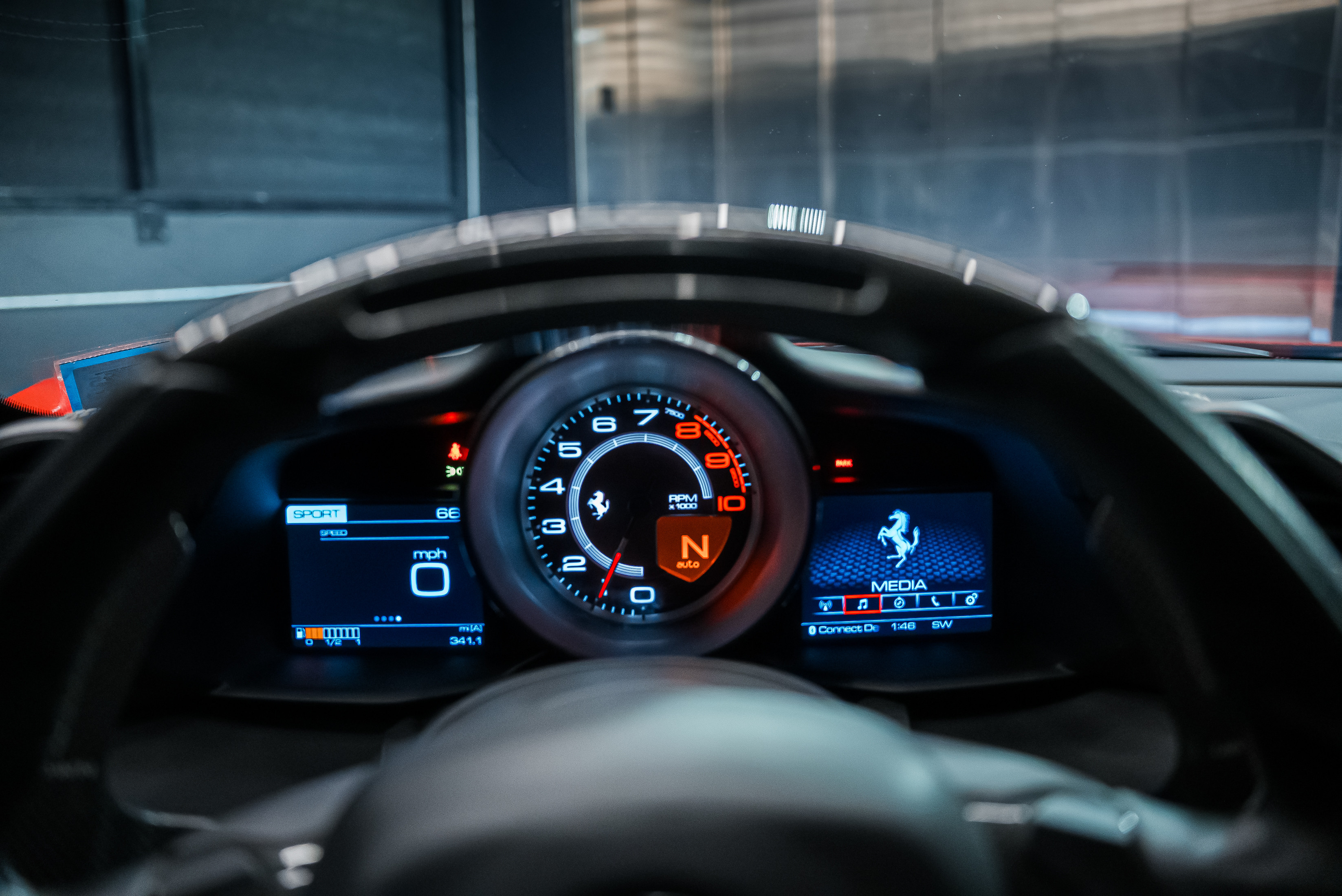 Red Ferrari 488 GTB detail shot — supercar rental in Miami