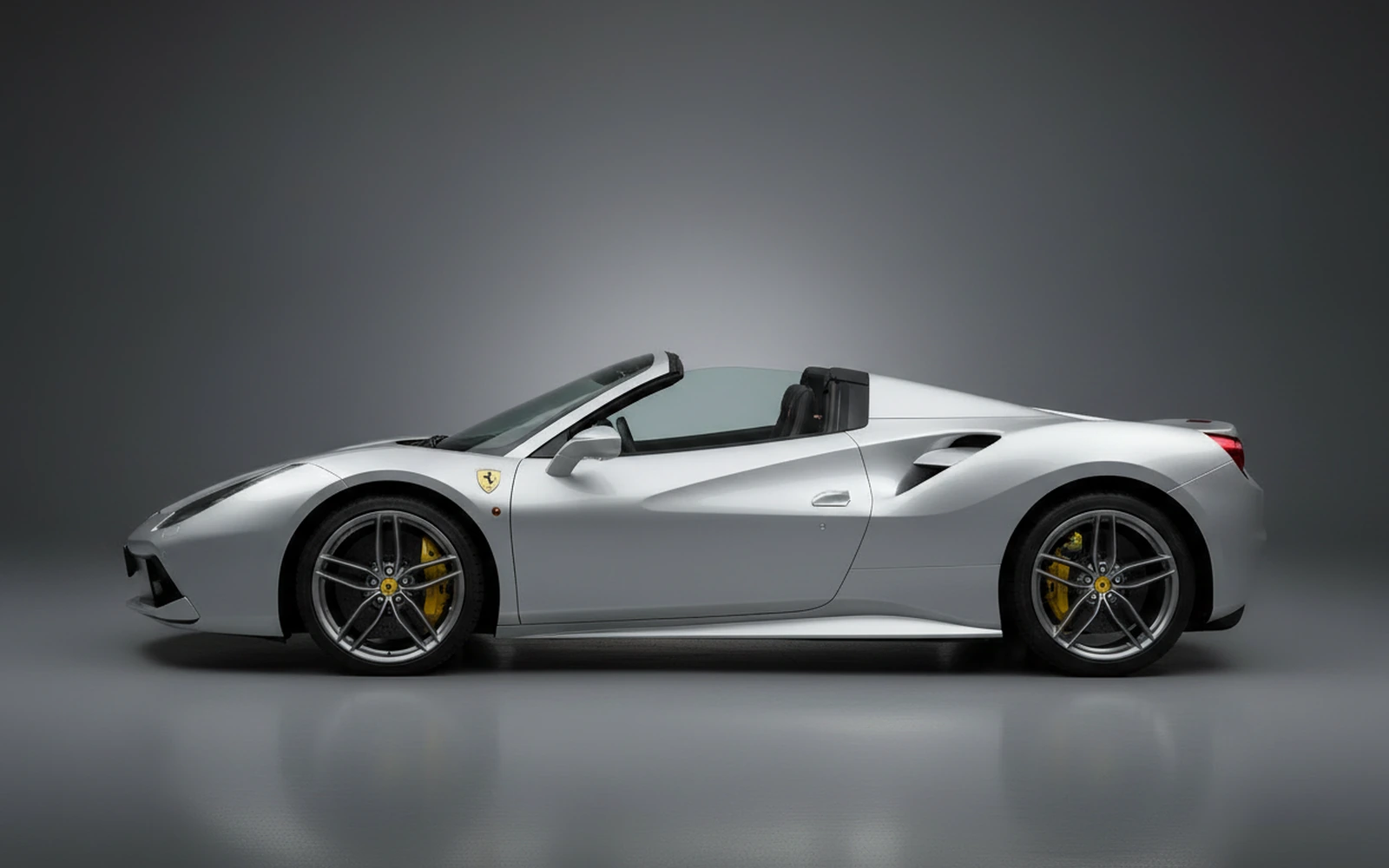 Ferrari 488 Spyder Silver 2018 — exterior rear view