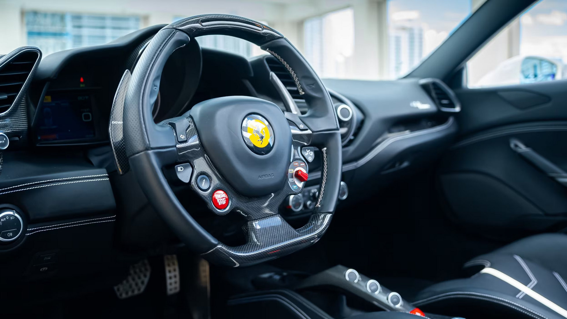 Ferrari 488 Spyder White 2018 — interior dashboard