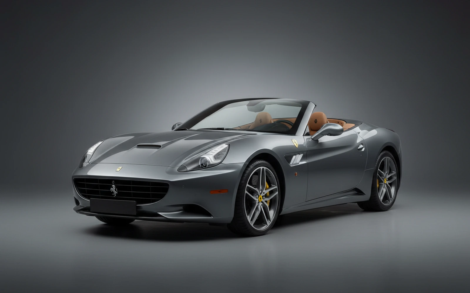 Ferrari California Grey 2022 for rent in Miami — exterior front view