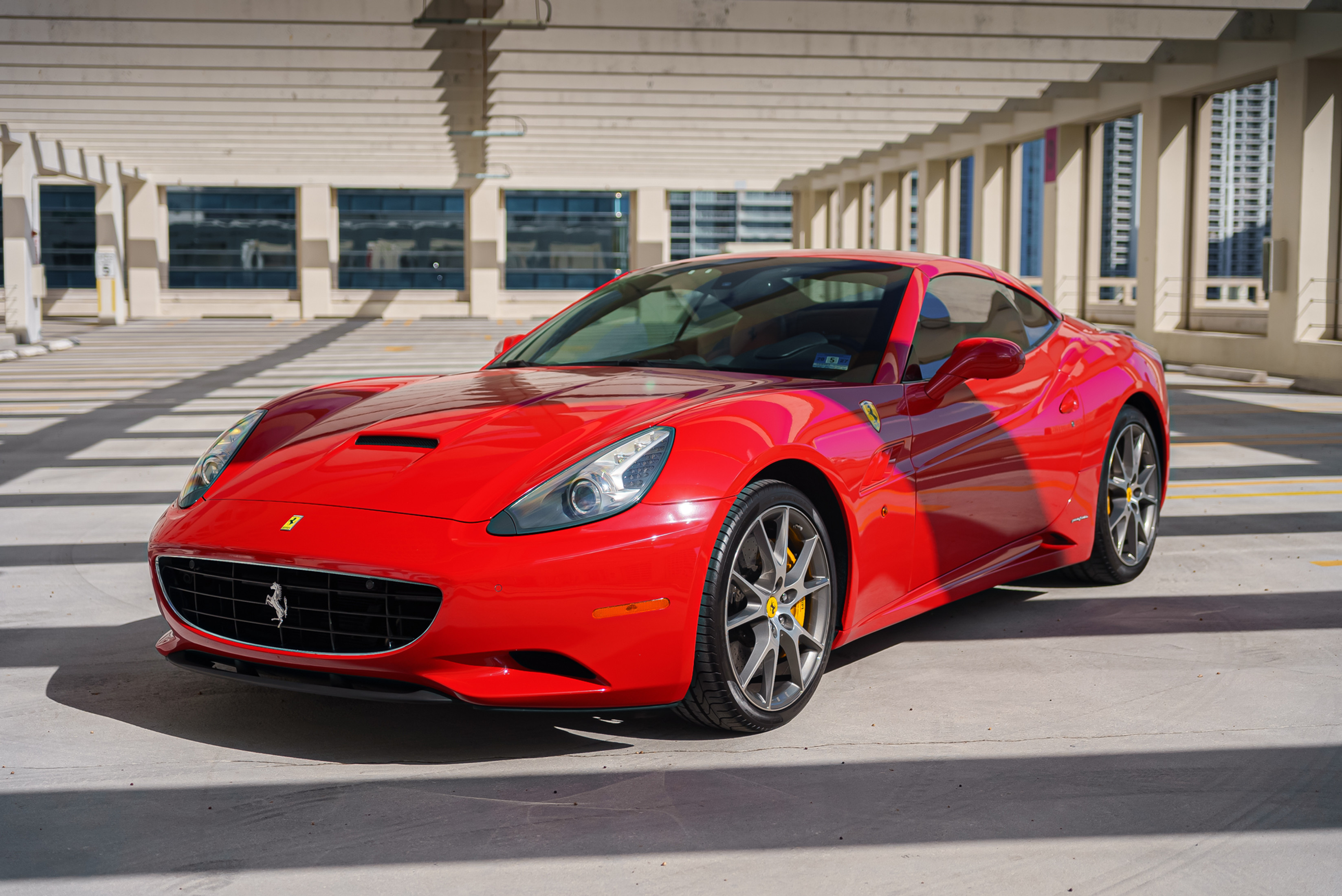 Ferrari California Red for rent in Miami — exterior photo