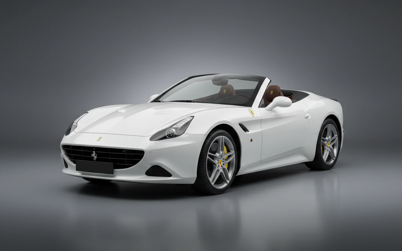 Ferrari California White 2022 for rent in Miami — exterior front view