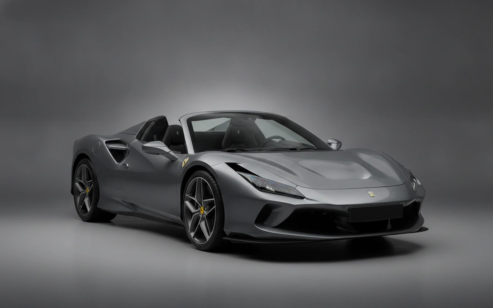 Ferrari F8 Tributo Spider Grey 2022 for rent in Miami — exterior front view
