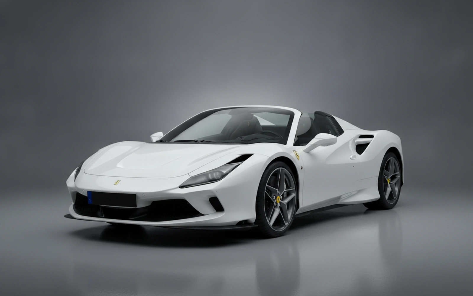 Ferrari F8 Tributo Spider White 2022 for rent in Miami — exterior front view
