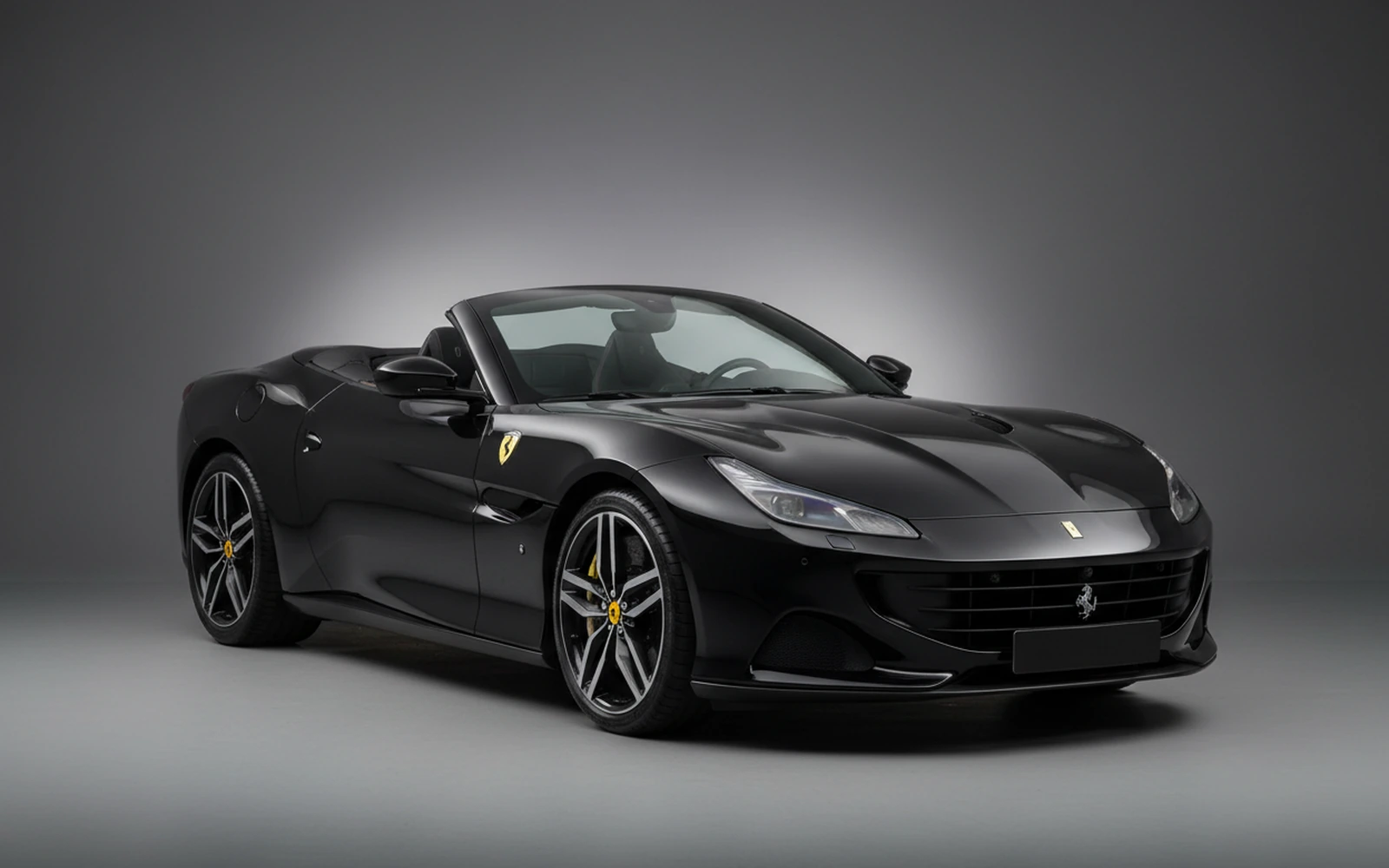 Ferrari Portofino Black 2020 for rent in Miami — exterior front view