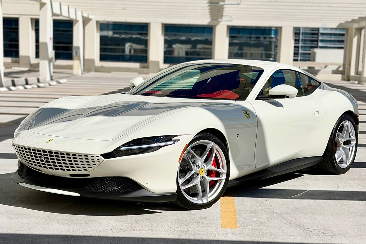 Ferrari Roma White 2021 for rent in Miami — exterior photo