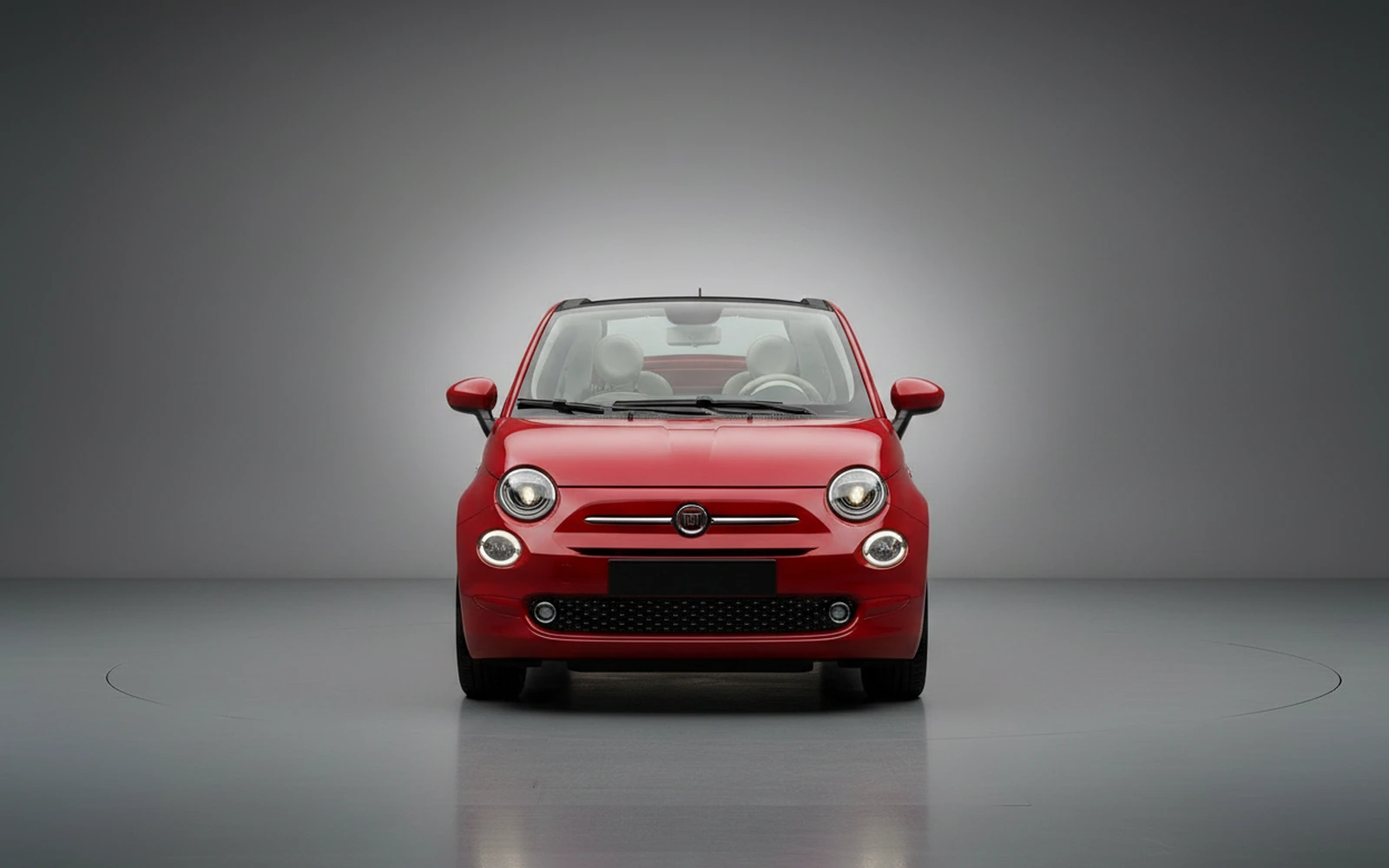 Fiat 500 Cabrio Red 2023 — exterior side view