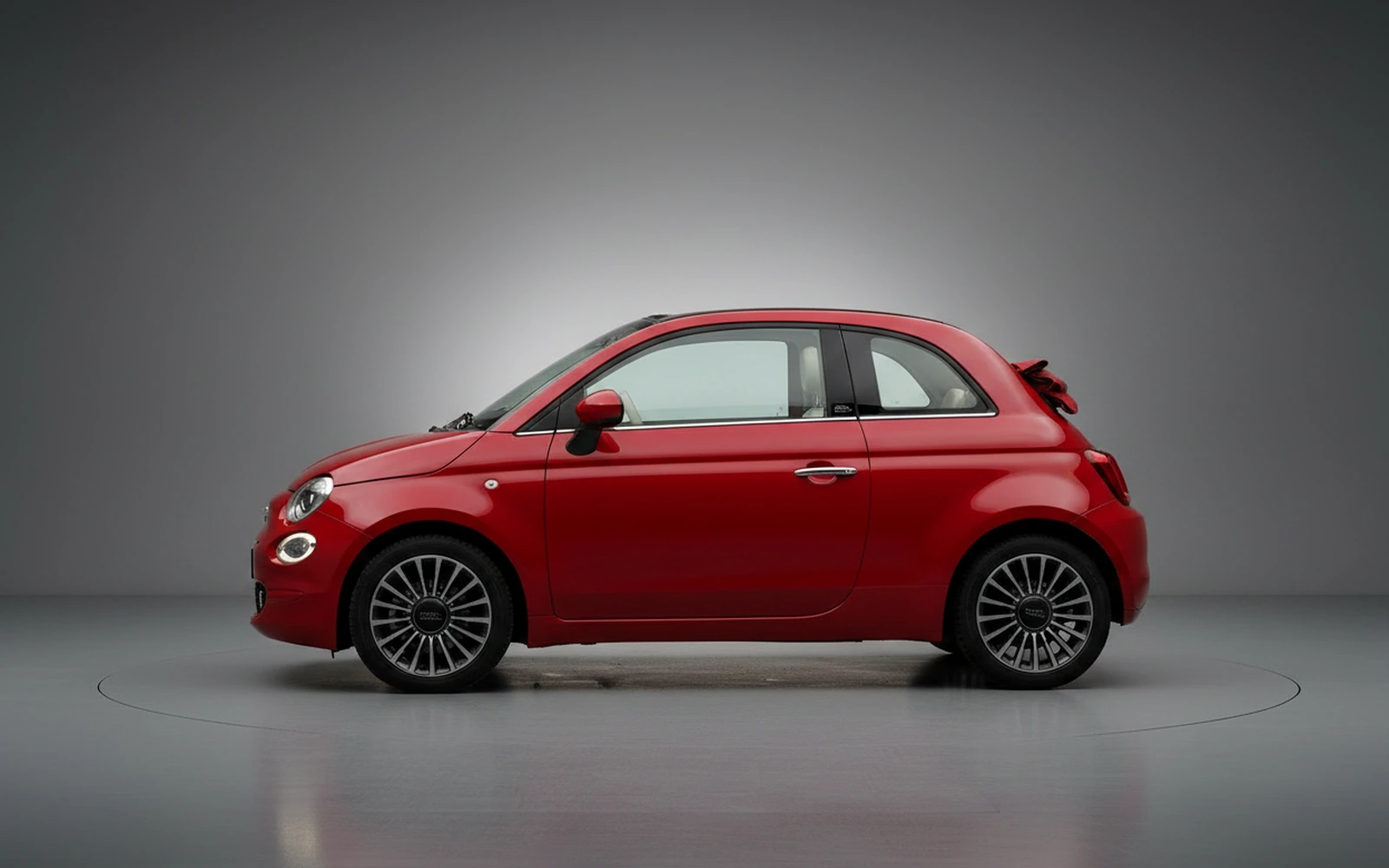 Fiat 500 Cabrio Red 2023 — exterior rear view