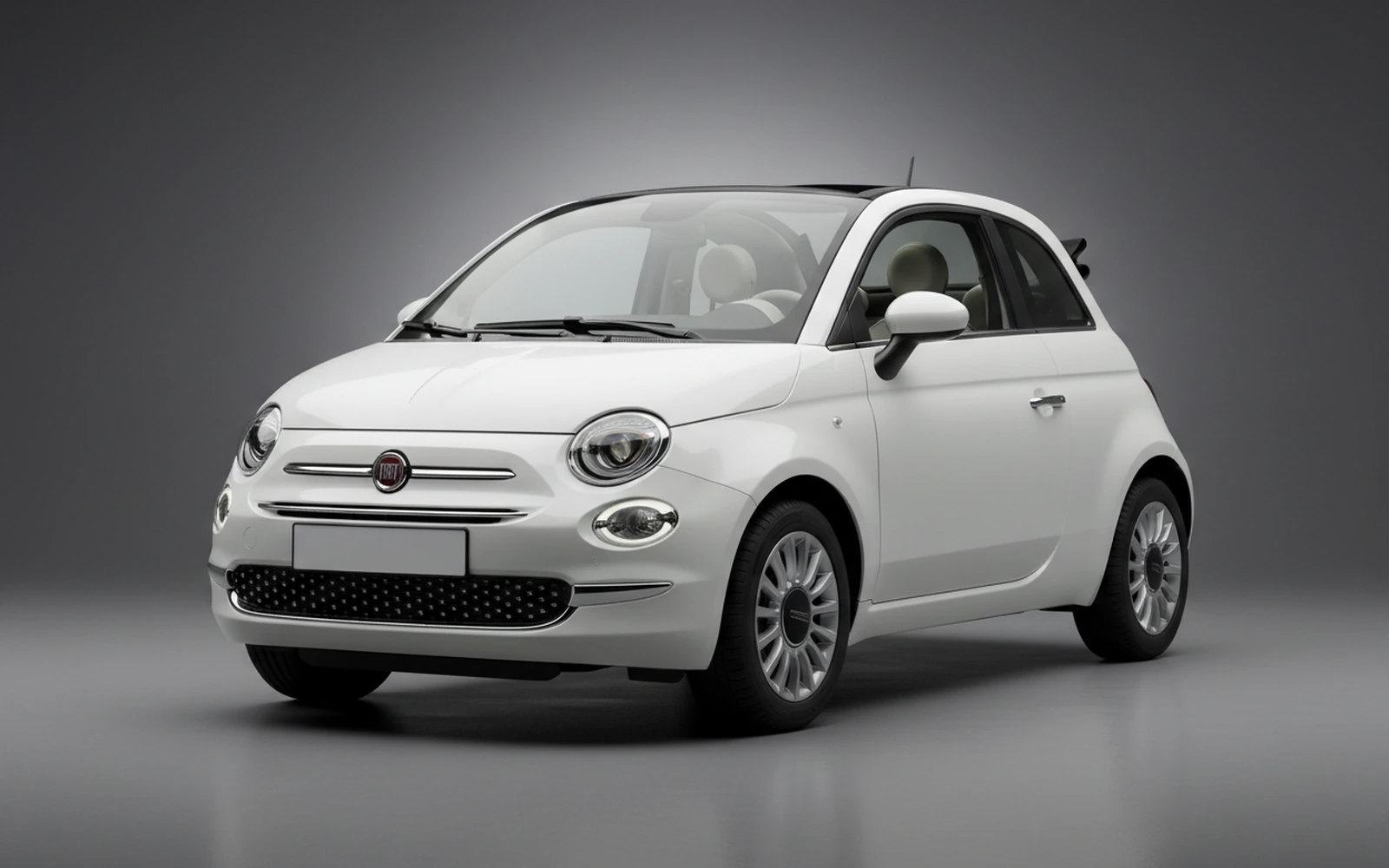 Fiat 500 Cabrio White 2023 for rent in Miami — exterior photo
