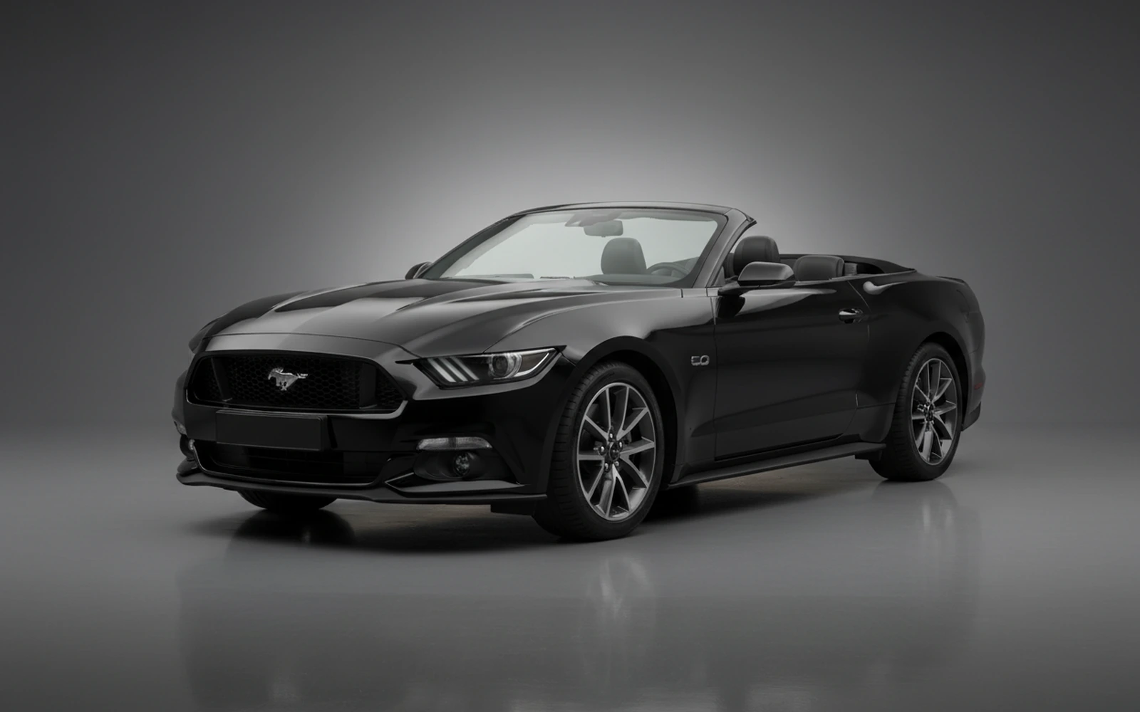 Ford Mustang Black 2021 for rent in Miami — exterior front view