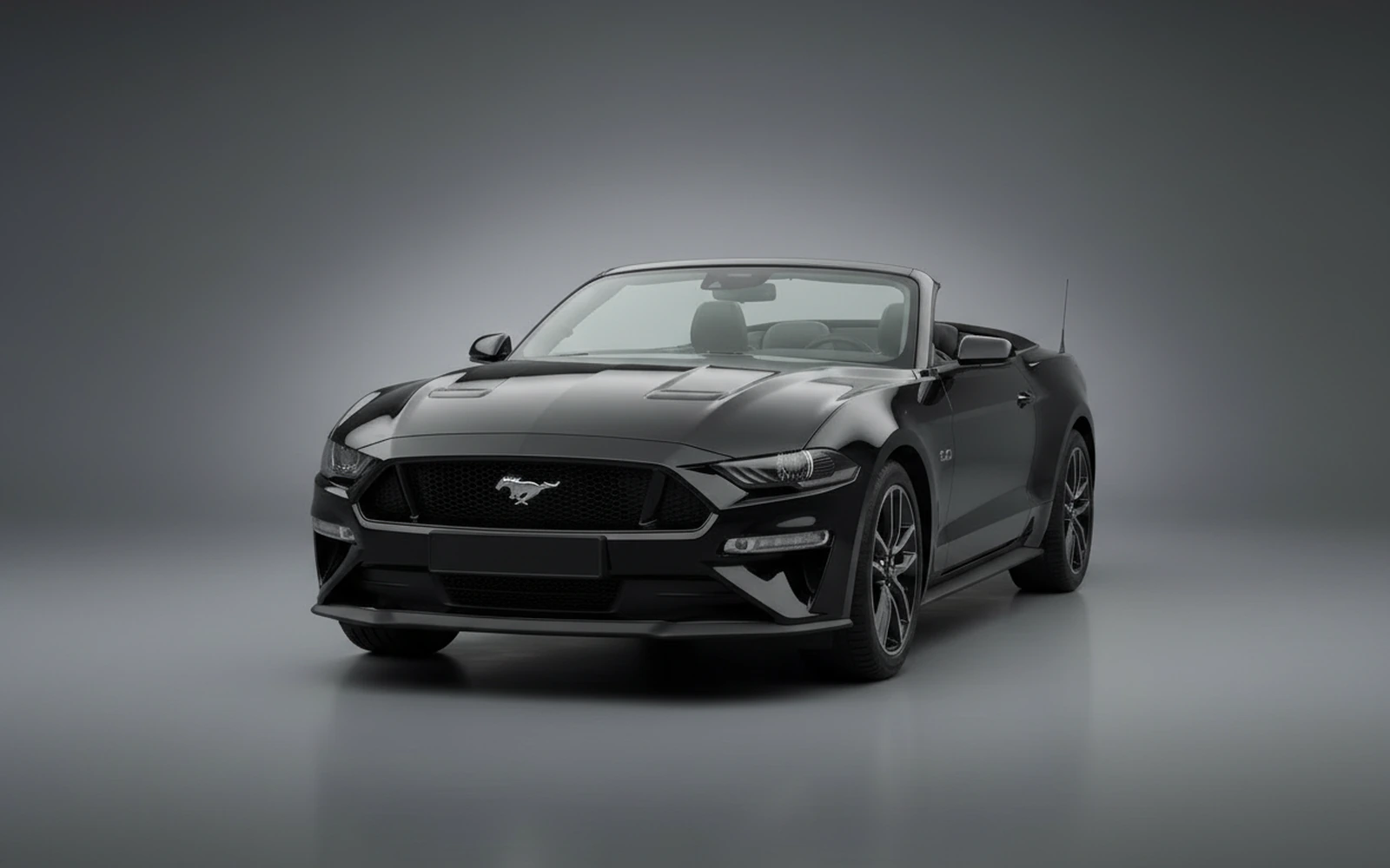 Ford Mustang Convertible Black 2024 — exterior side view