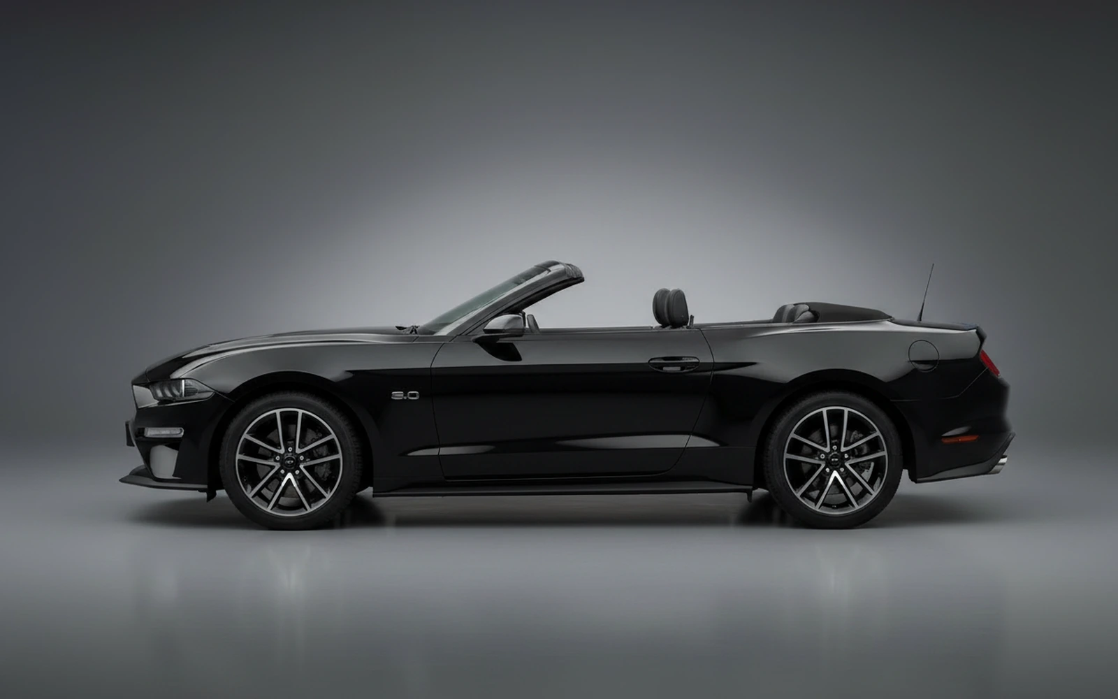 Ford Mustang Convertible Black 2024 — exterior rear view