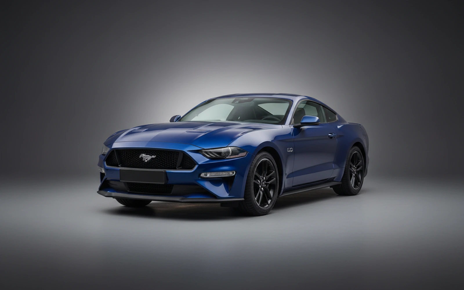 Ford Mustang Blue 2023 for rent in Miami — exterior front view