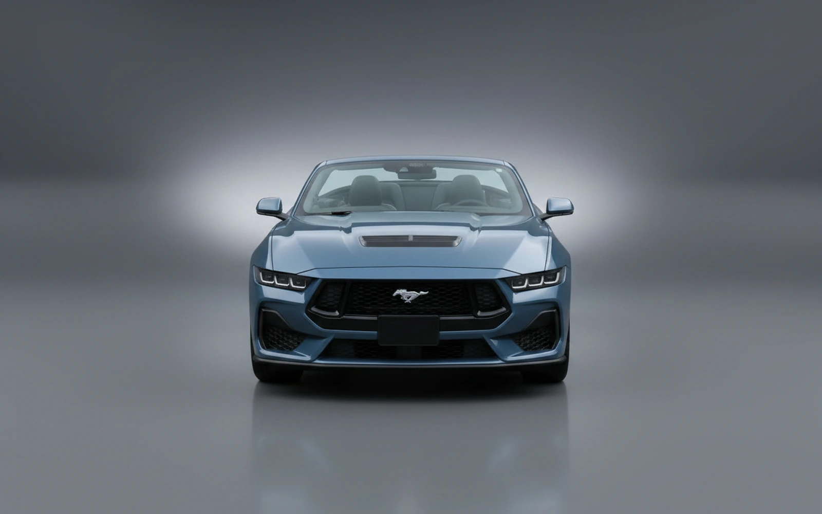 Ford Mustang Convertible Blue 2025 — exterior side view