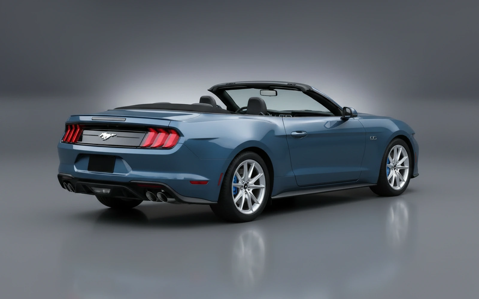 Ford Mustang Convertible Blue 2025 — interior dashboard