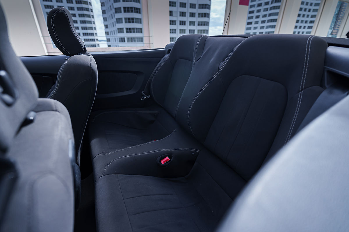 Ford Mustang EcoBoost Red 2022 for rent in Miami — exterior photo