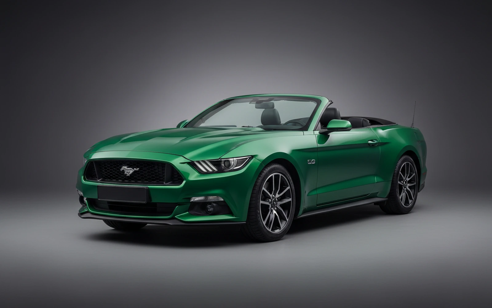 Ford Mustang Convertible Green 2022 for rent in Miami — exterior front view