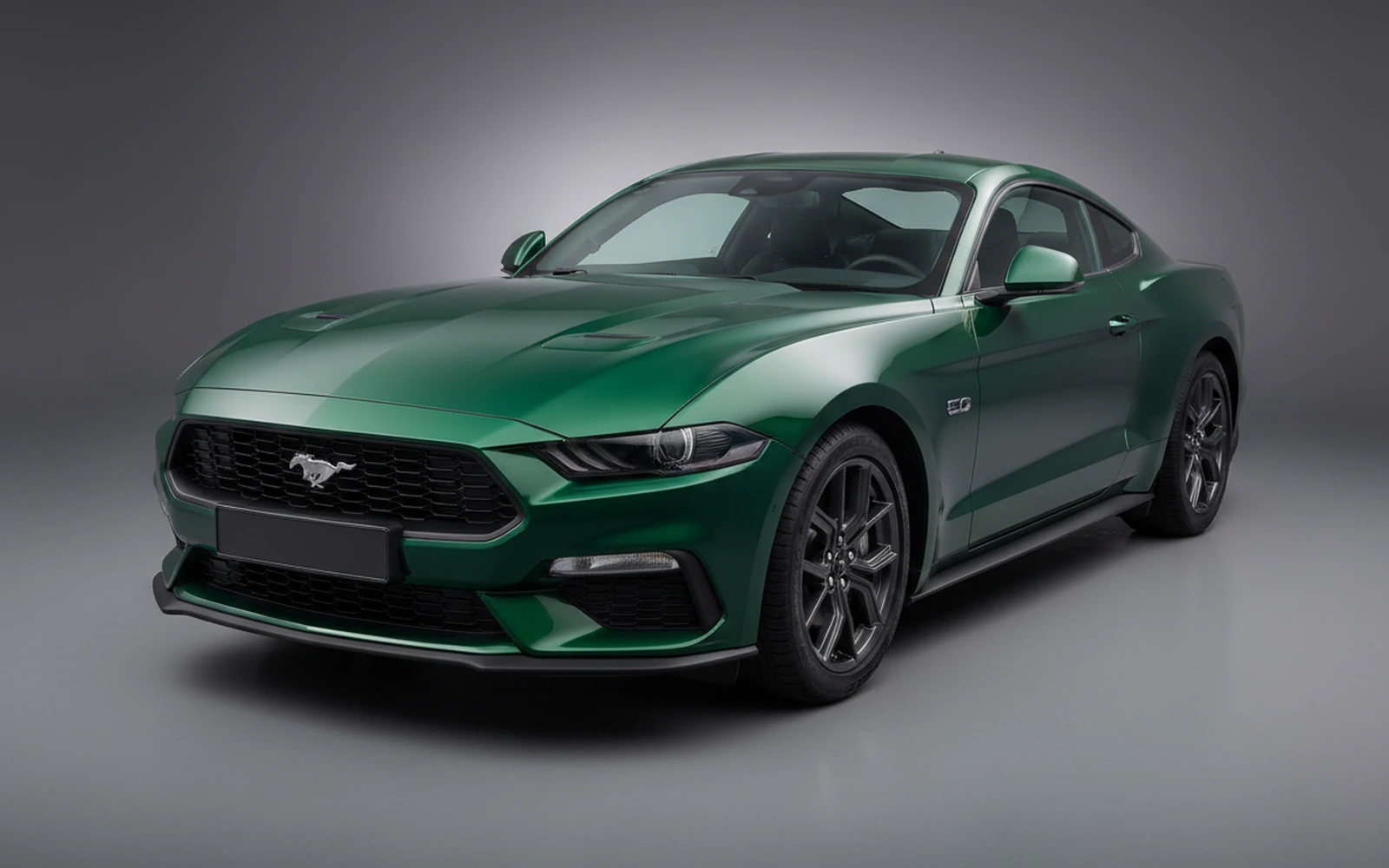 Ford Mustang Black Verde 2026 for rent in Miami — exterior front view