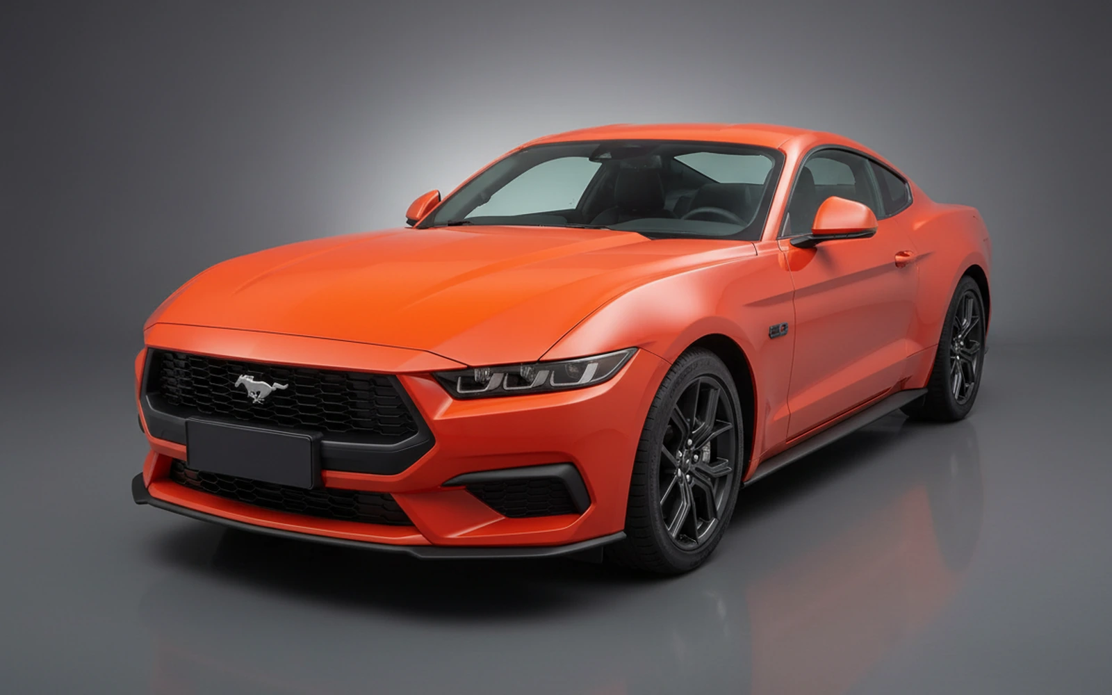Ford Mustang Black Naranja 2025 for rent in Miami — exterior front view