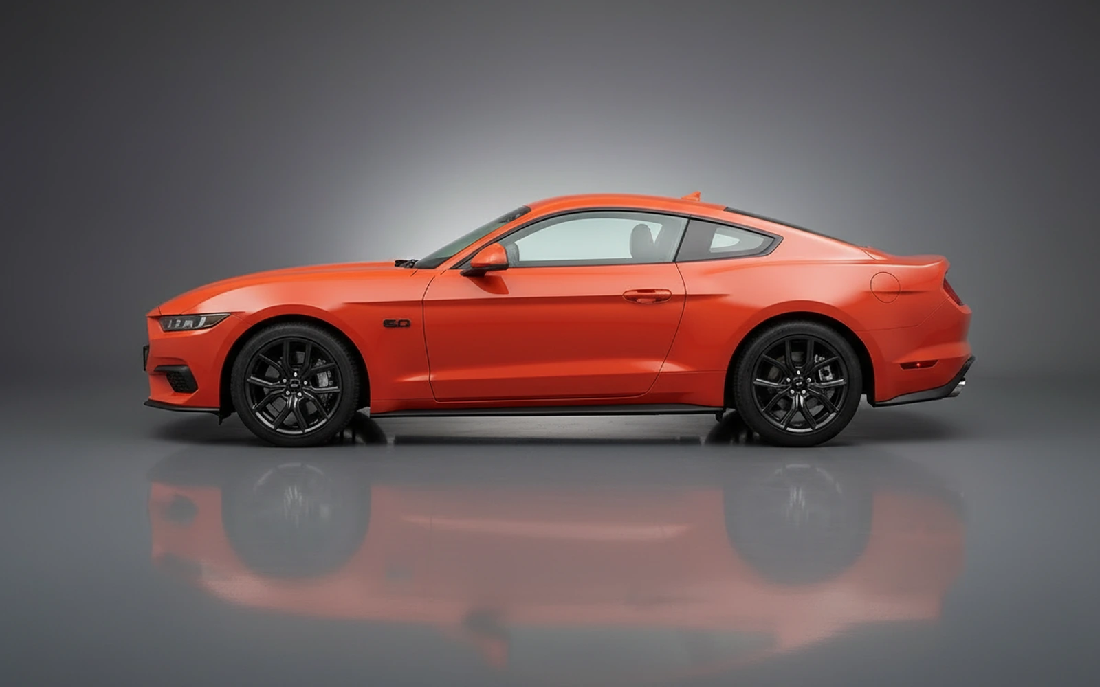 Ford Mustang Black Naranja 2025 — exterior rear view