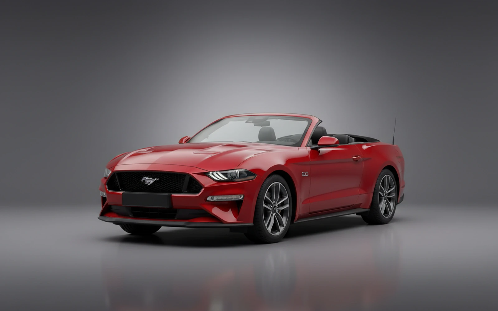 Ford Mustang GT Convertible Red 2024 for rent in Miami — exterior front view