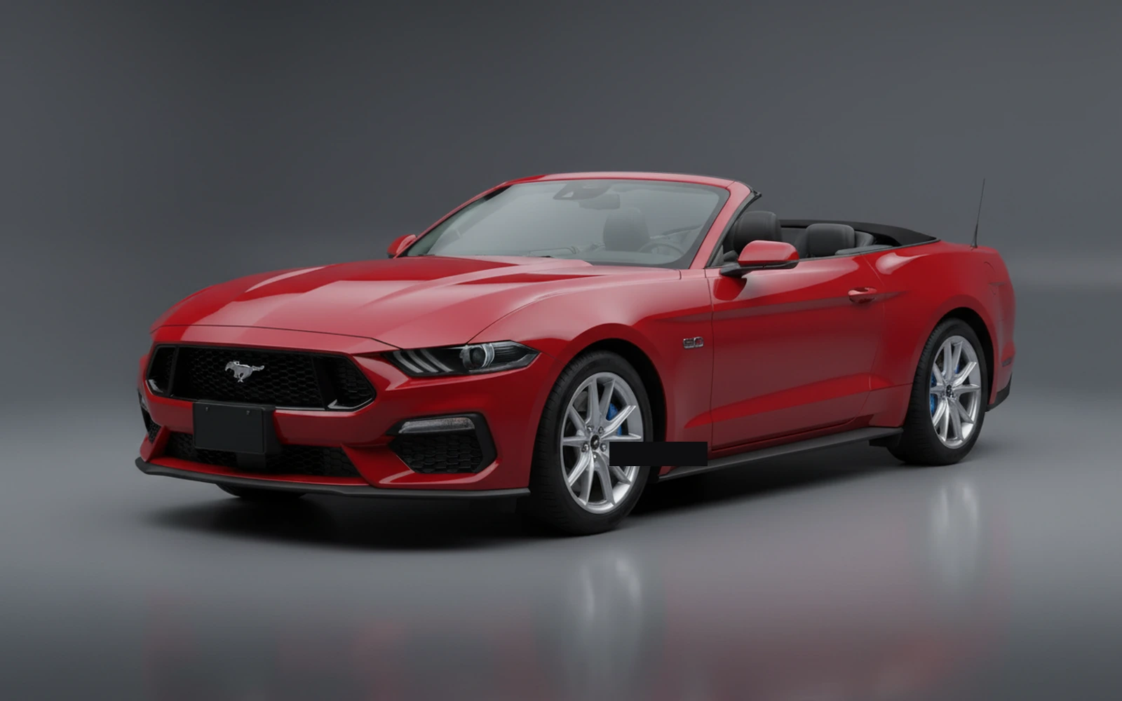 Ford Mustang Convertible Rojo 2026 for rent in Miami — exterior front view