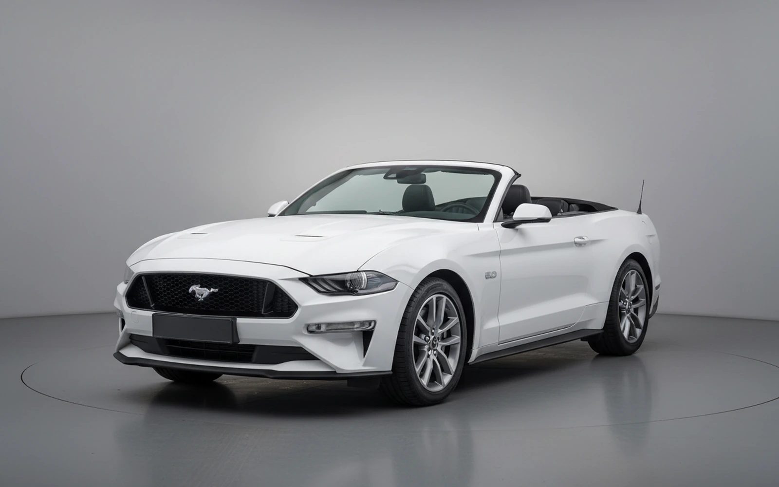 Ford Mustang Convertible White 2020 for rent in Miami — exterior front view