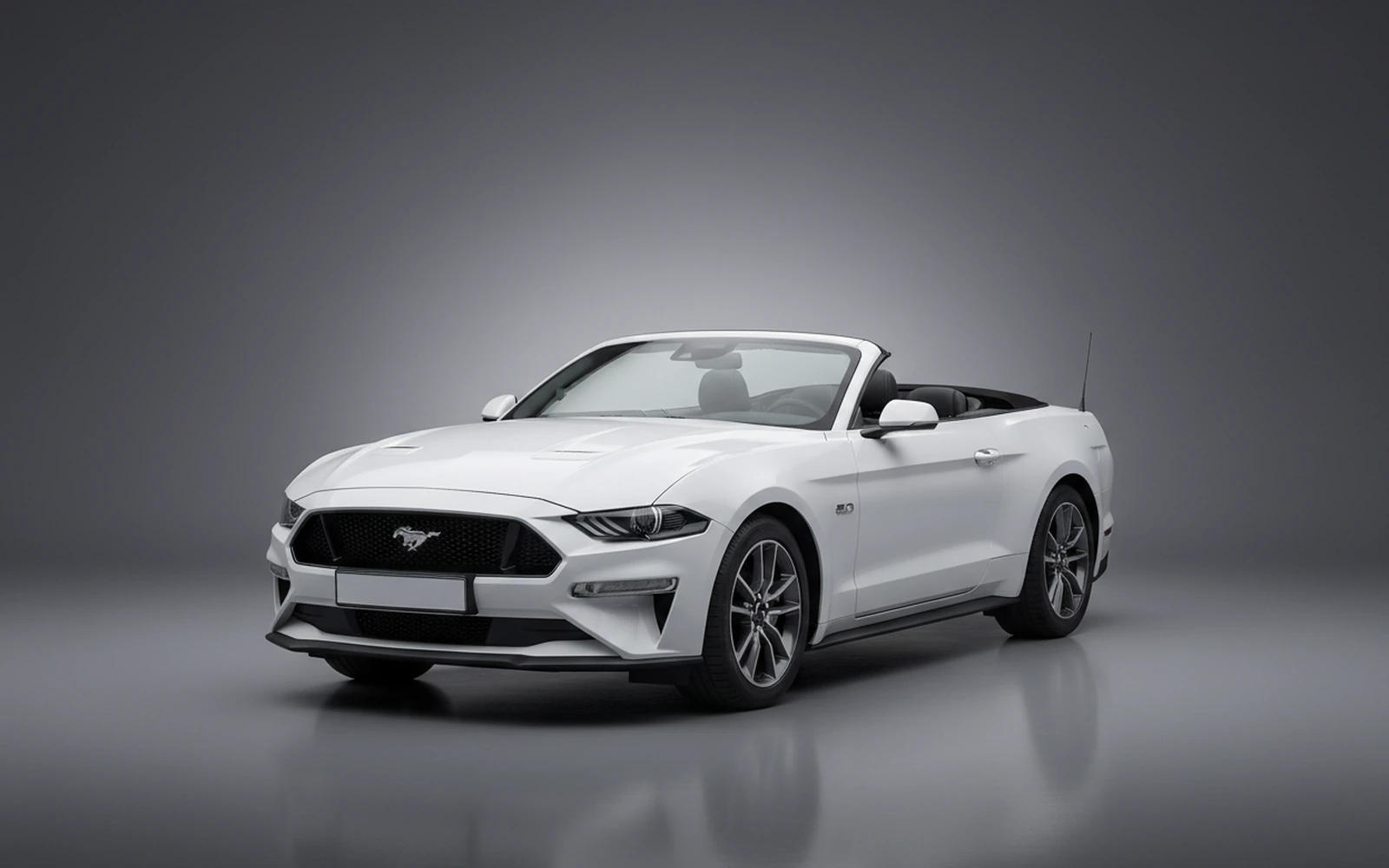 Ford Mustang Convertible Blue White 2024 for rent in Miami — exterior front view