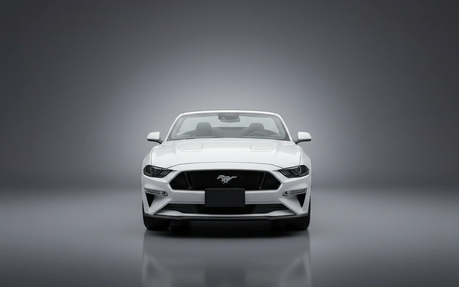 Ford Mustang Convertible Blue White 2024 — exterior side view