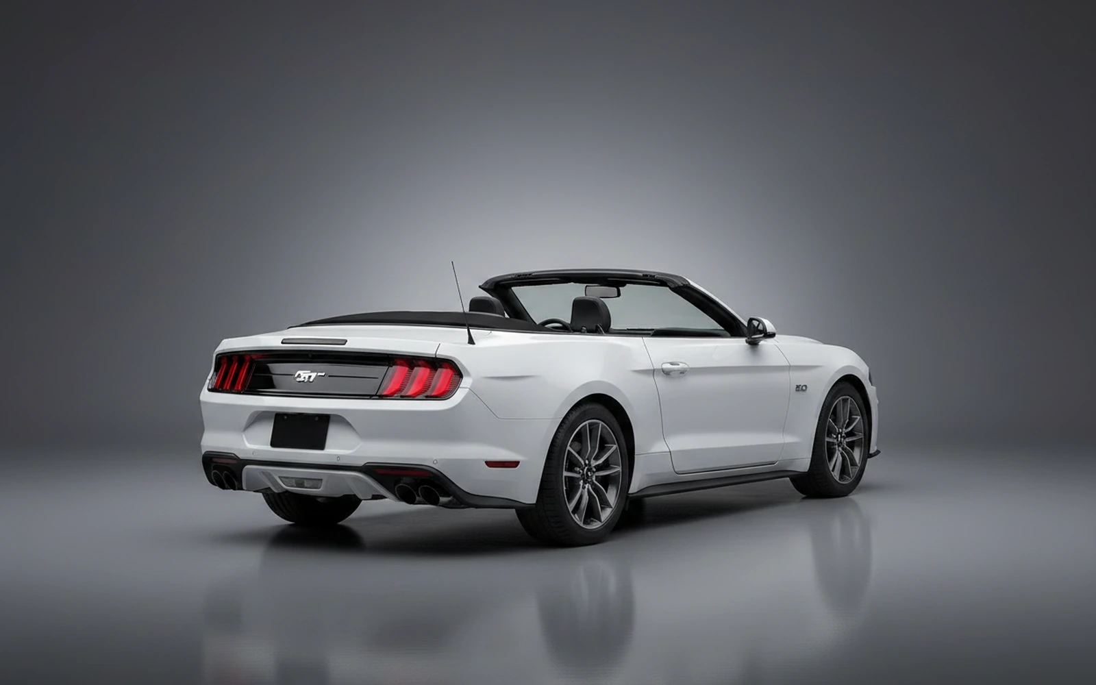 Ford Mustang Convertible Blue White 2024 — interior dashboard