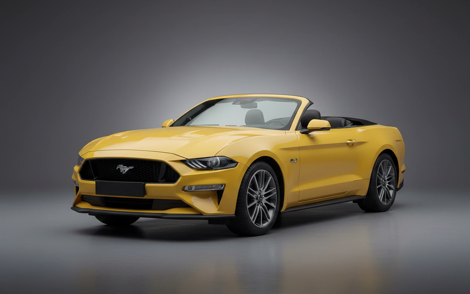 Ford Mustang Convertible Yellow 2021 for rent in Miami — exterior front view