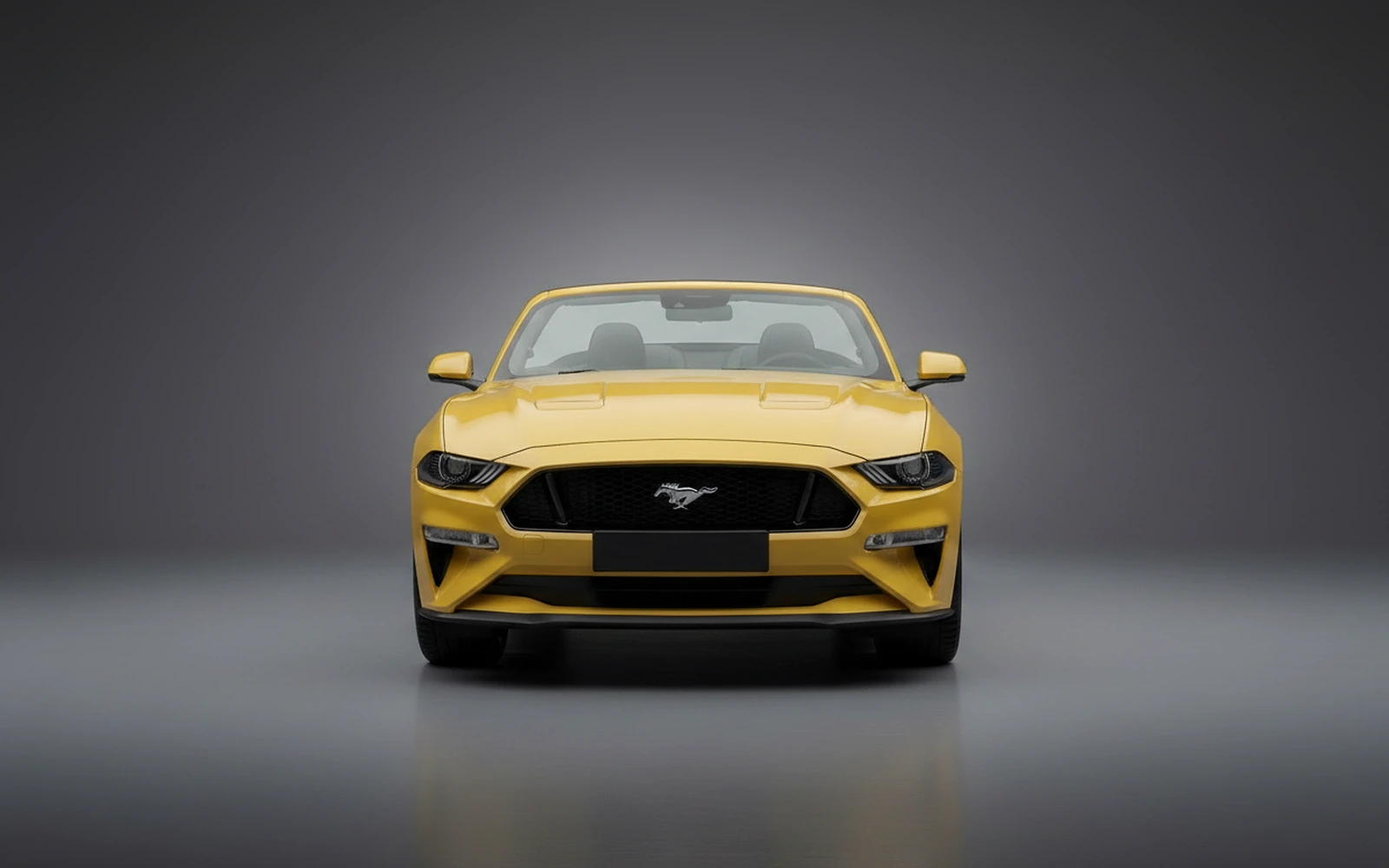 Ford Mustang Convertible Yellow 2021 — exterior side view