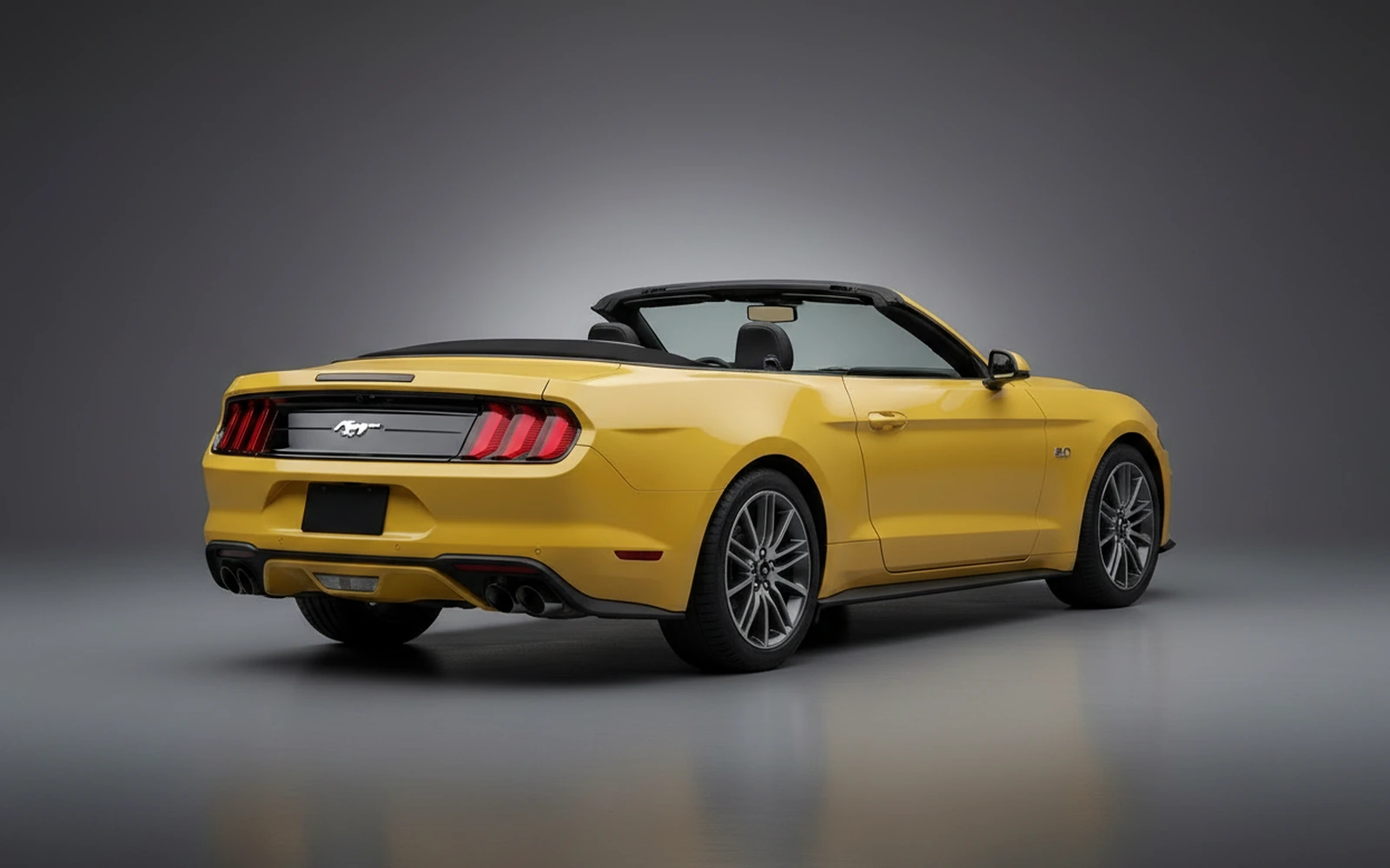 Ford Mustang Convertible Yellow 2021 — interior dashboard