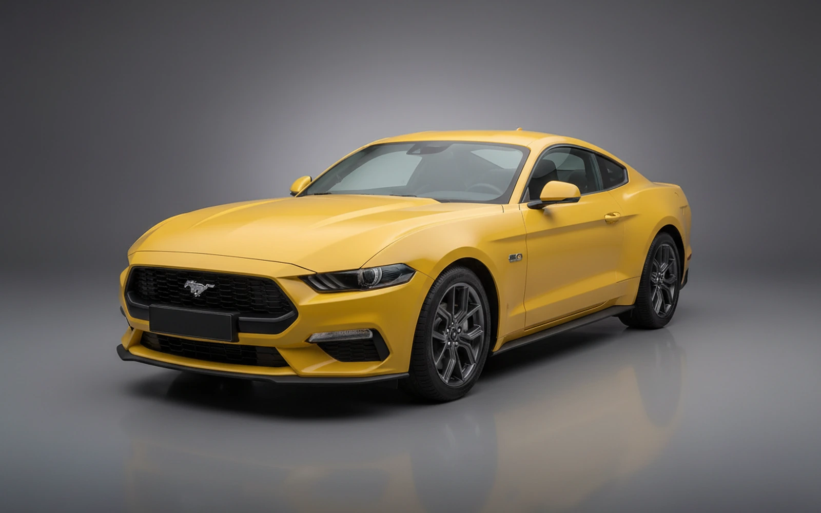 Ford Mustang Black Amarillo 2026 for rent in Miami — exterior front view