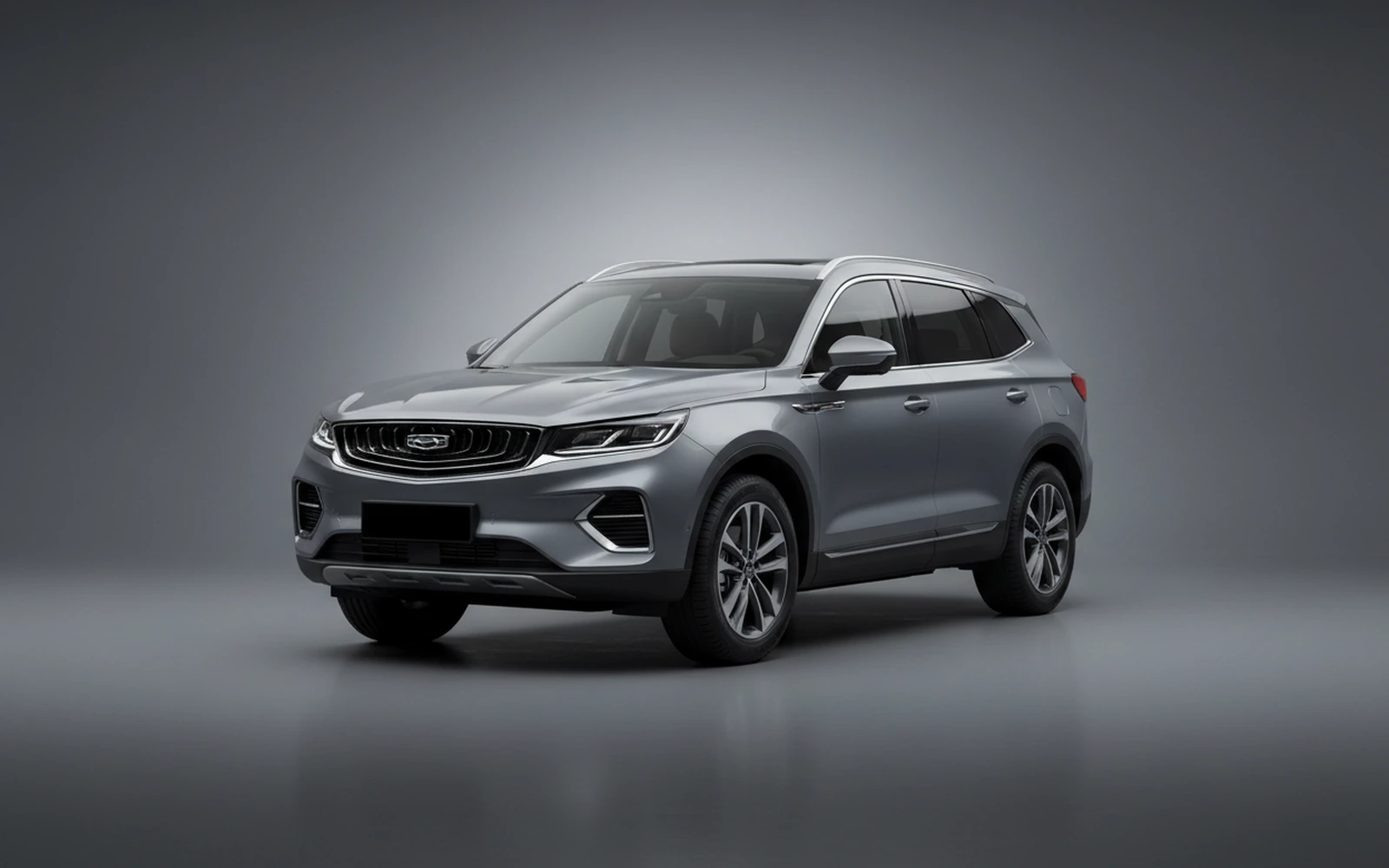 Geely Monjaro Gris 2025 for rent in Miami — exterior front view
