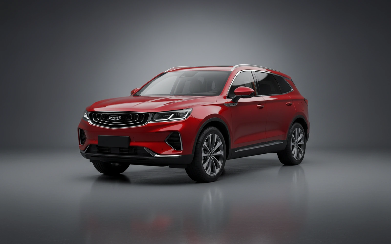 Geely Monjaro Rojo 2025 for rent in Miami — exterior front view