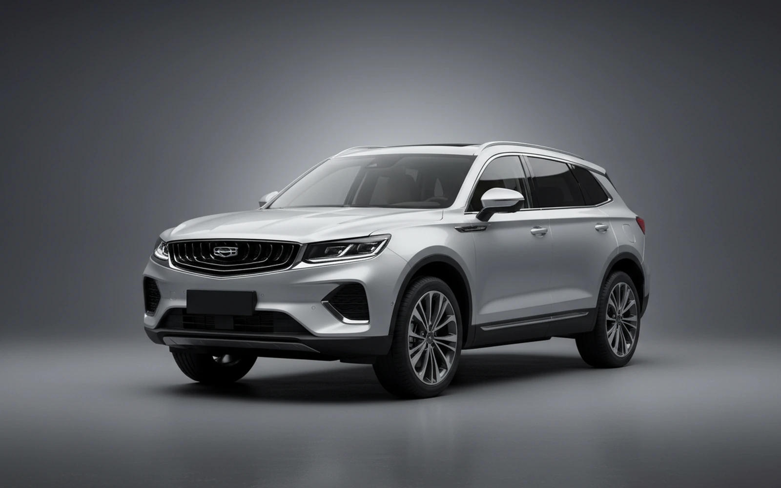 Geely Monjaro Silver 2025 for rent in Miami — exterior front view