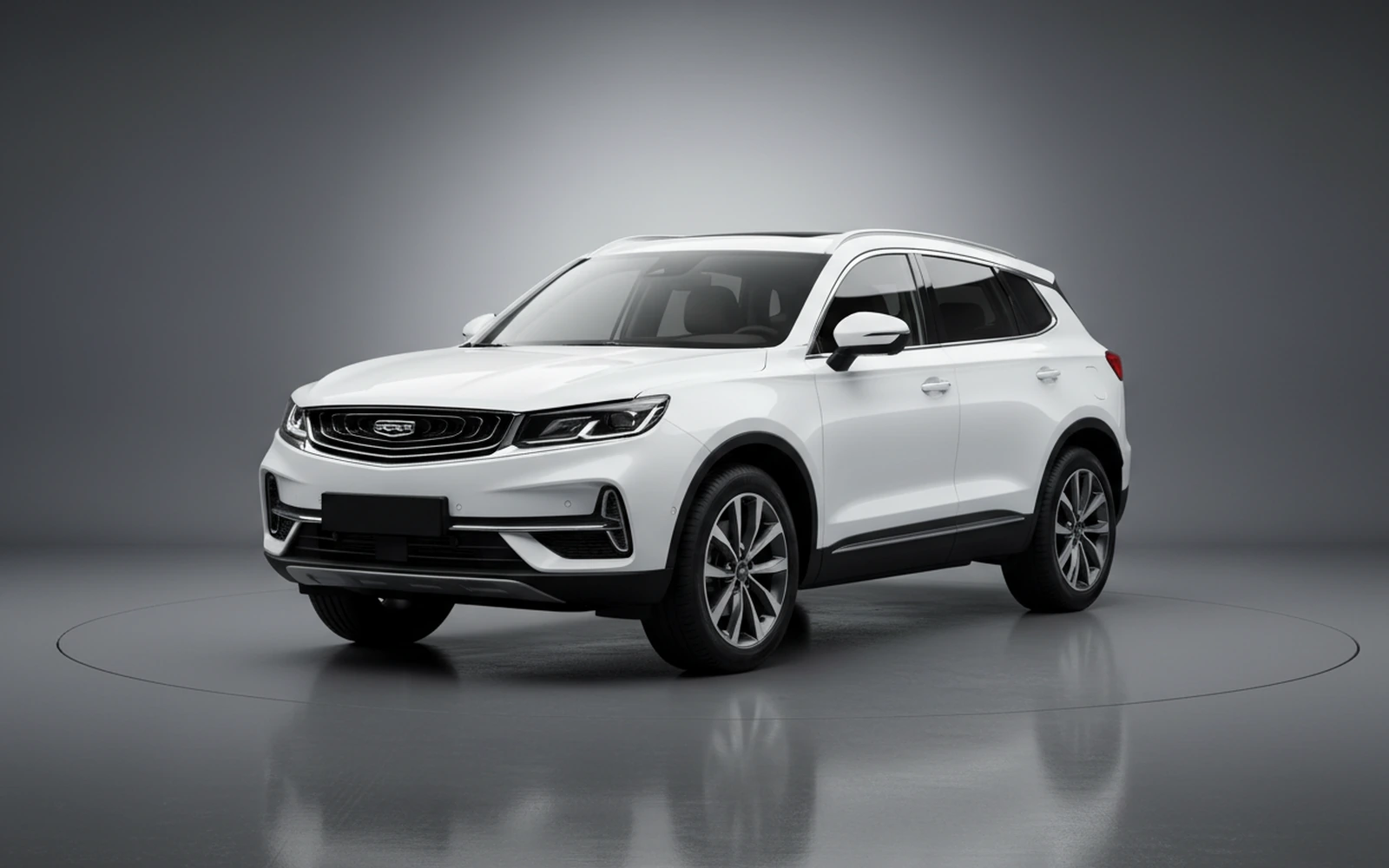 Geely Tugella GF White 2024 for rent in Miami — exterior front view