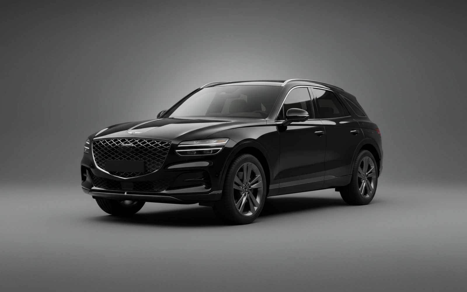 Genesis GV70 Black 2023 for rent in Miami — exterior front view