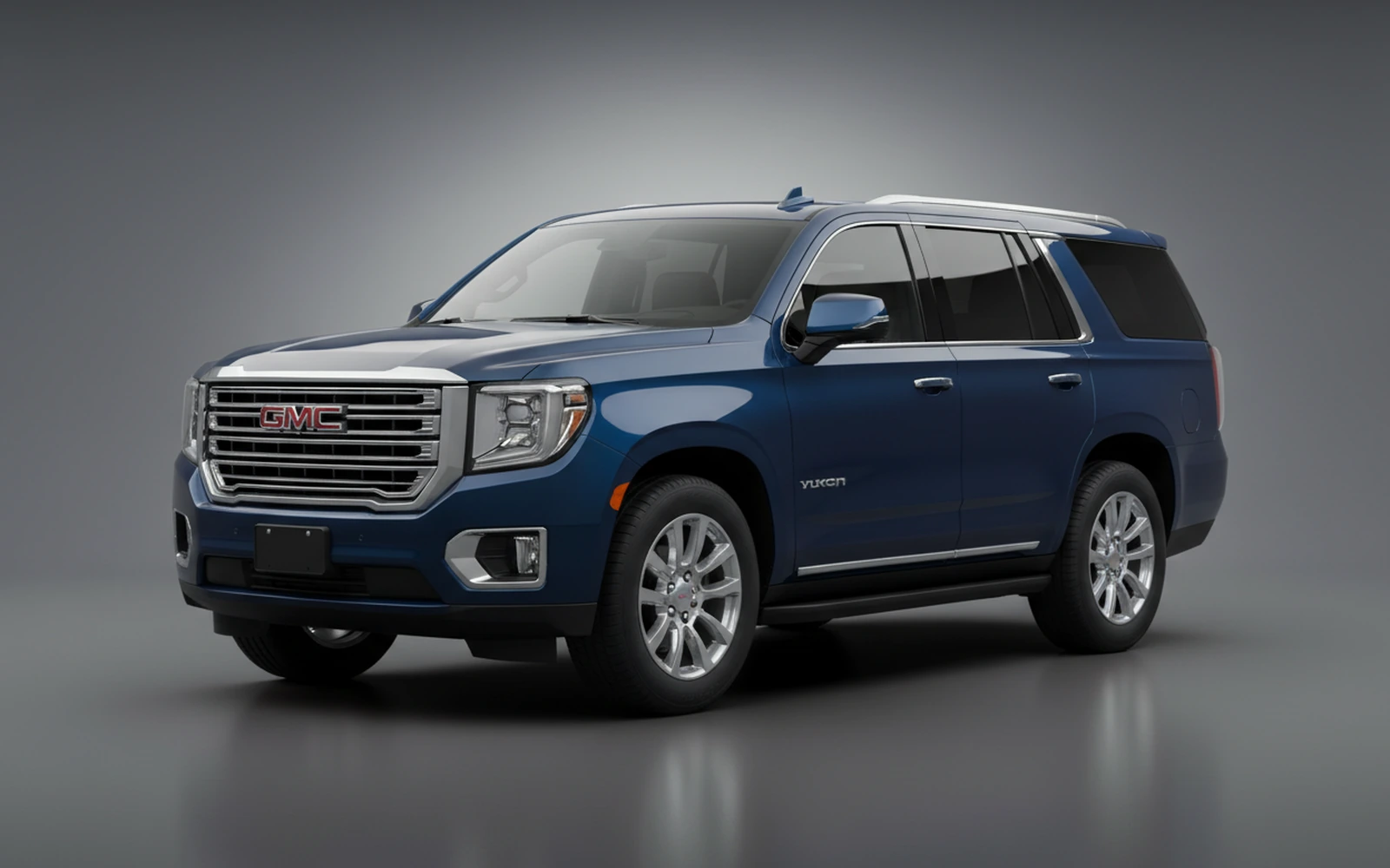 GMC Yukon SLT Blue 2024 for rent in Miami — exterior front view