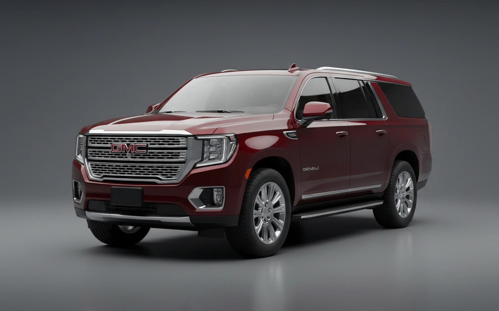GMC Yukon XL Denali Burgundy 2024 for rent in Miami — exterior front view