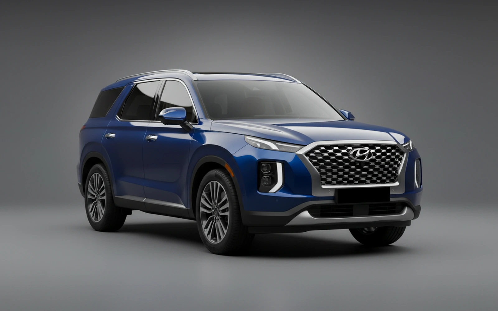 Hyundai Palisade Blue 2025 for rent in Miami — exterior front view