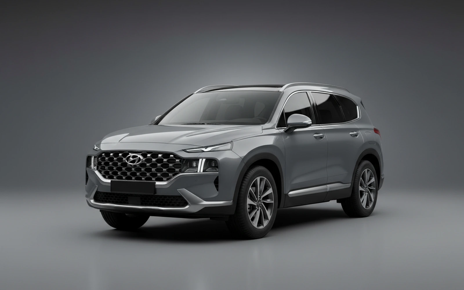 Hyundai Santa Fe Grey 2025 for rent in Miami — exterior photo