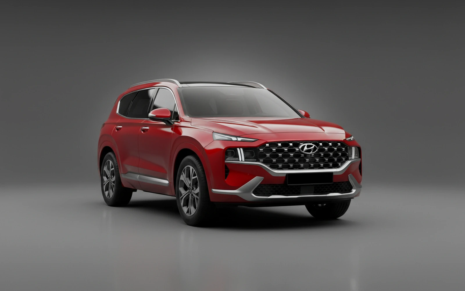 Hyundai Santa Fe Red 2024 for rent in Miami — exterior photo