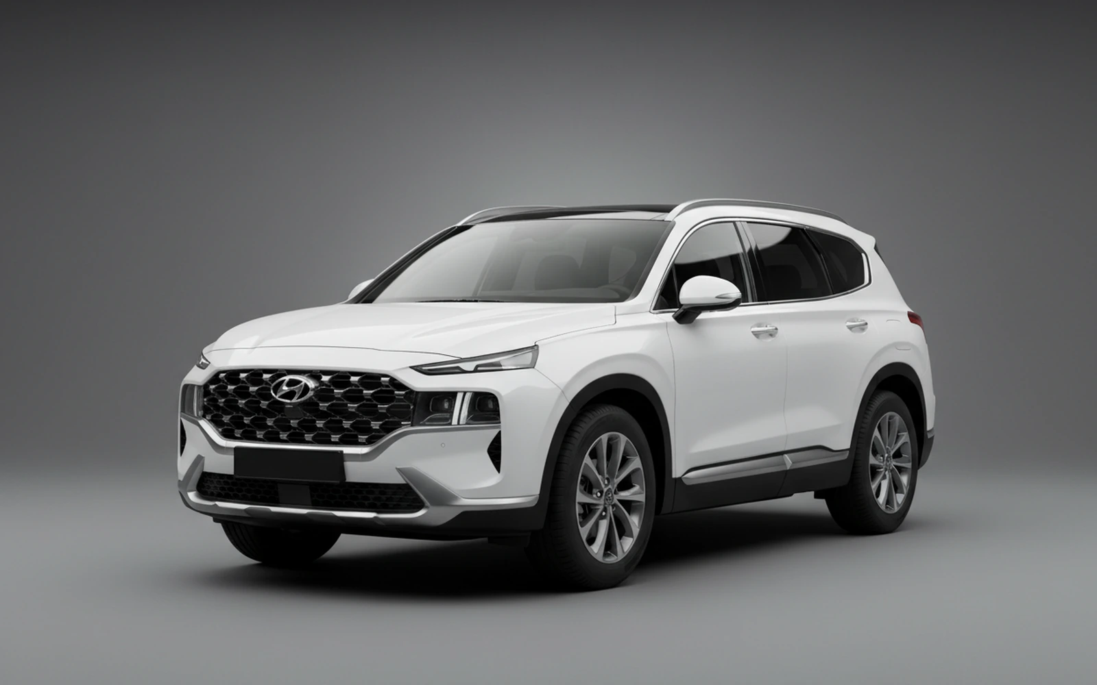 Hyundai Santa Fe White 2025 for rent in Miami — exterior photo