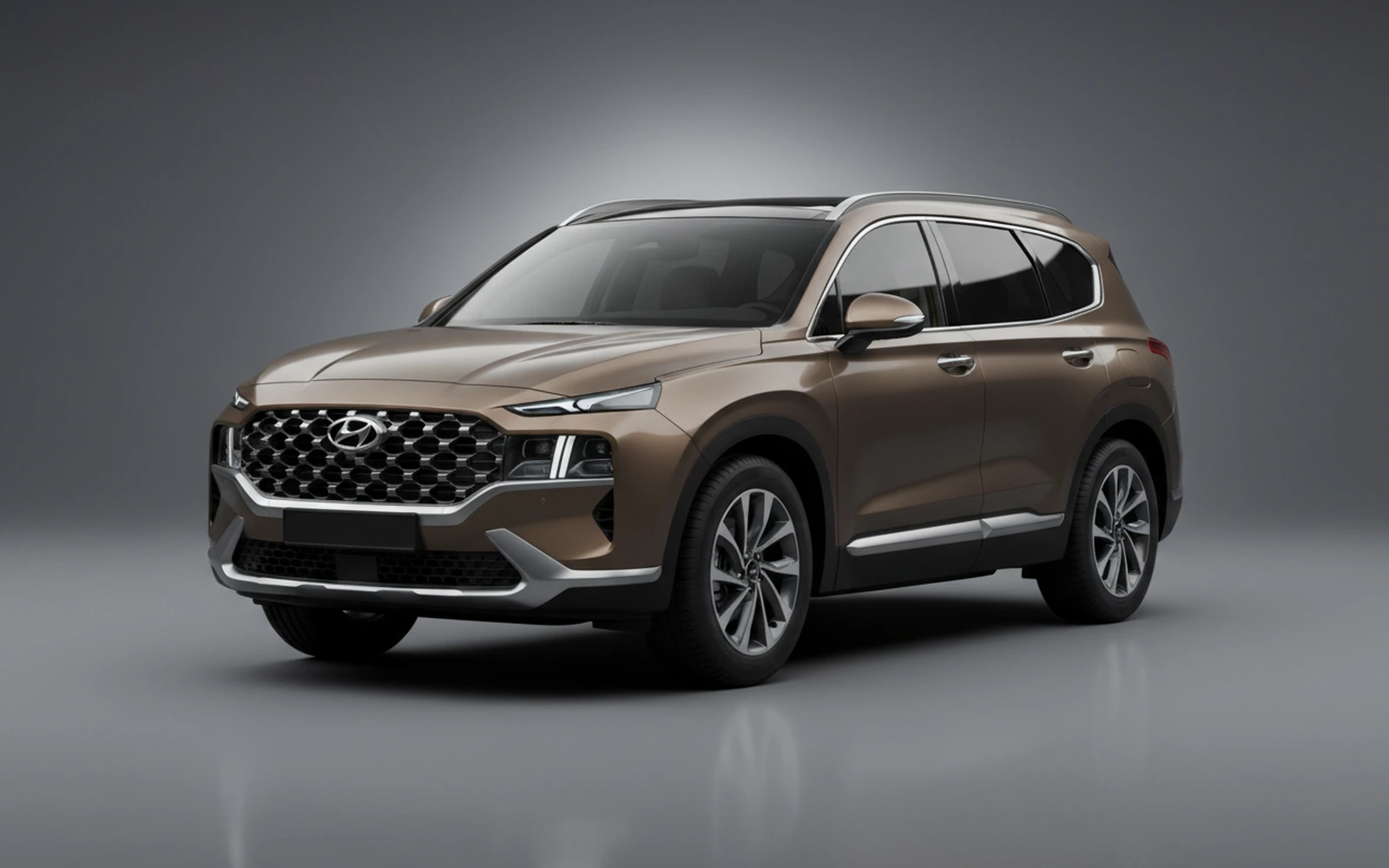 Hyundai Santa FE Bronze-matte 2026 for rent in Miami — exterior photo