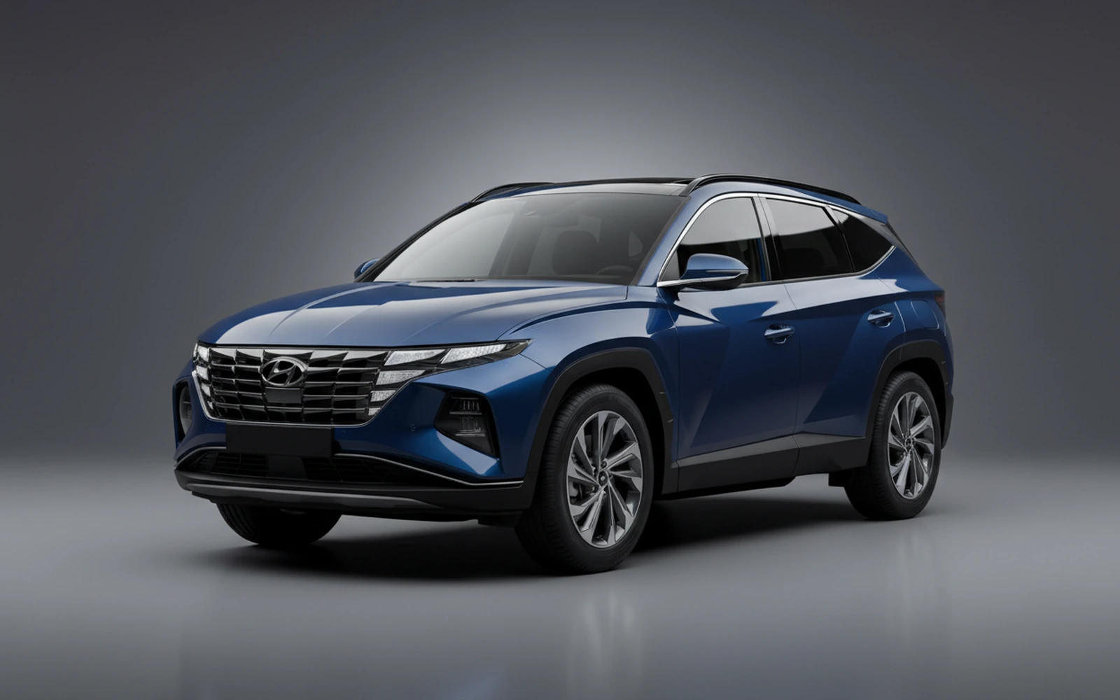 Hyundai Tucson Blue 2025 for rent in Miami — exterior photo