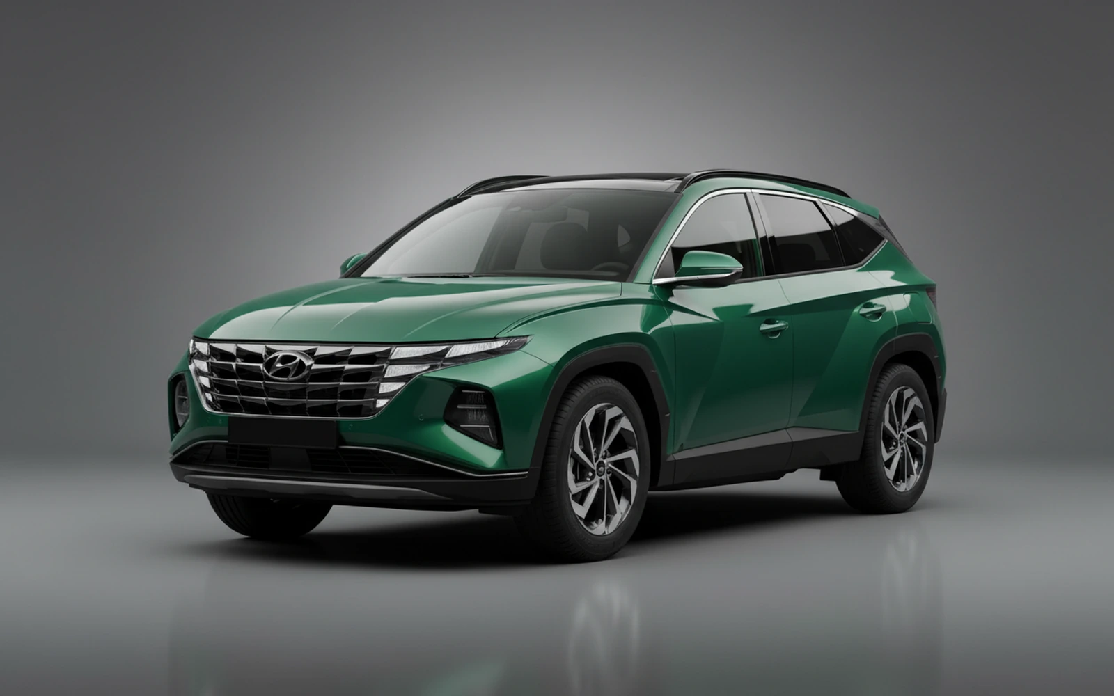 Hyundai Tucson Green 2025 for rent in Miami — exterior photo